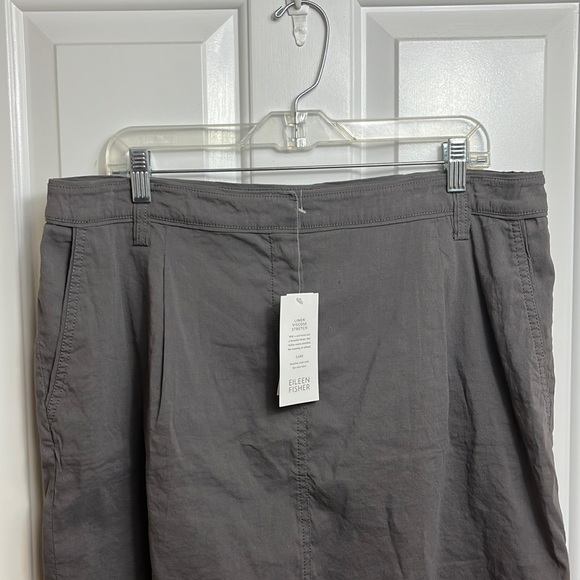 NWT Eileen Fisher Linen Blend Dapple Short Skirt Gray Size 14 - Picture 2 of 16